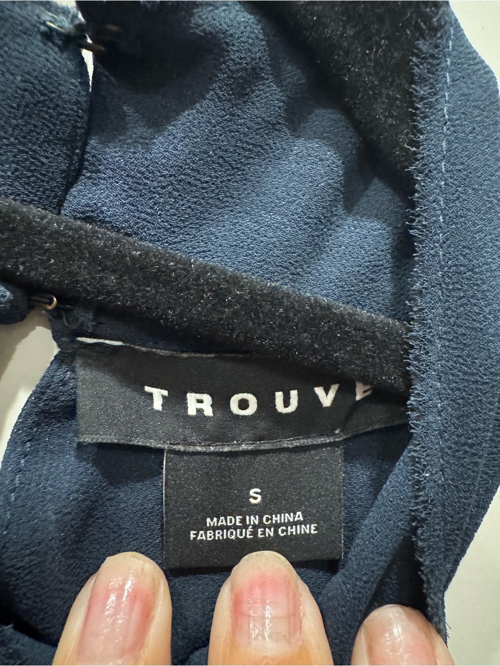 Trouve Navy Halter Ruffle Top - Picture 2 of 4